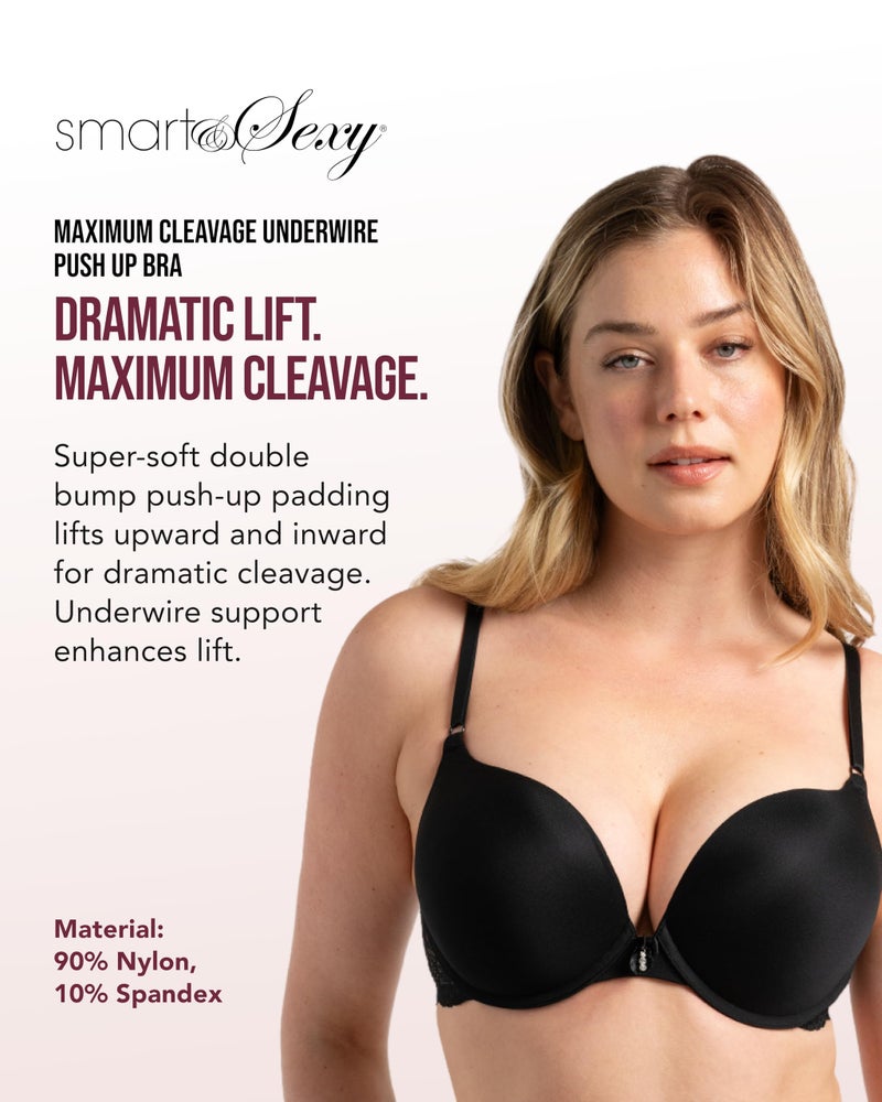 Smart & Sexy Women's Maximum Cleavage Add 2 Cups Push Up Bra - Image 3