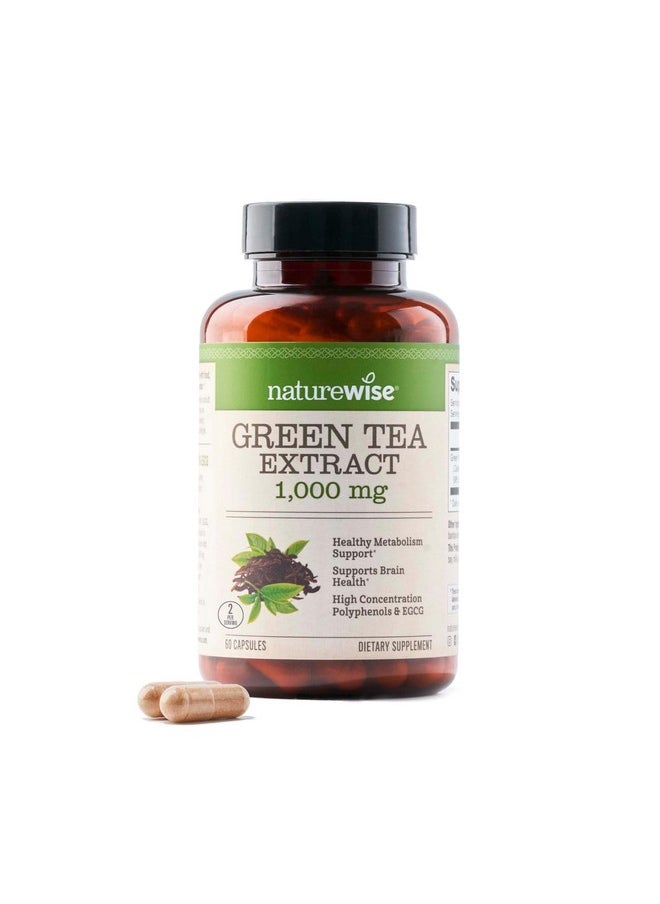 NatureWise Green Tea Extract Capsules 1000 mg - 50% EGCG & 98% Polyphenols - Extra Strength Antioxidants for Heart Health and Energy - Vegan, Gluten Free, Non-GMO - 60 Count[1-Month Supply] - pzsku/ZF55CD0112E405C811B27Z/45/_/1740203123/6be96961-f41a-4ae2-a229-00b826e8f38b