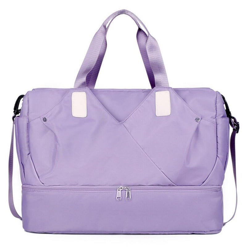 Handcuffs Duffle Bag for Men & Women | Waterproof Gym Bag with Shoe Compartment, Adjustable Shoulder Strap & Wet Pockets | Travel | Workout | Overnight & Weekend Duffel Bags | Trolley Sleeves (Purple) - Image 1