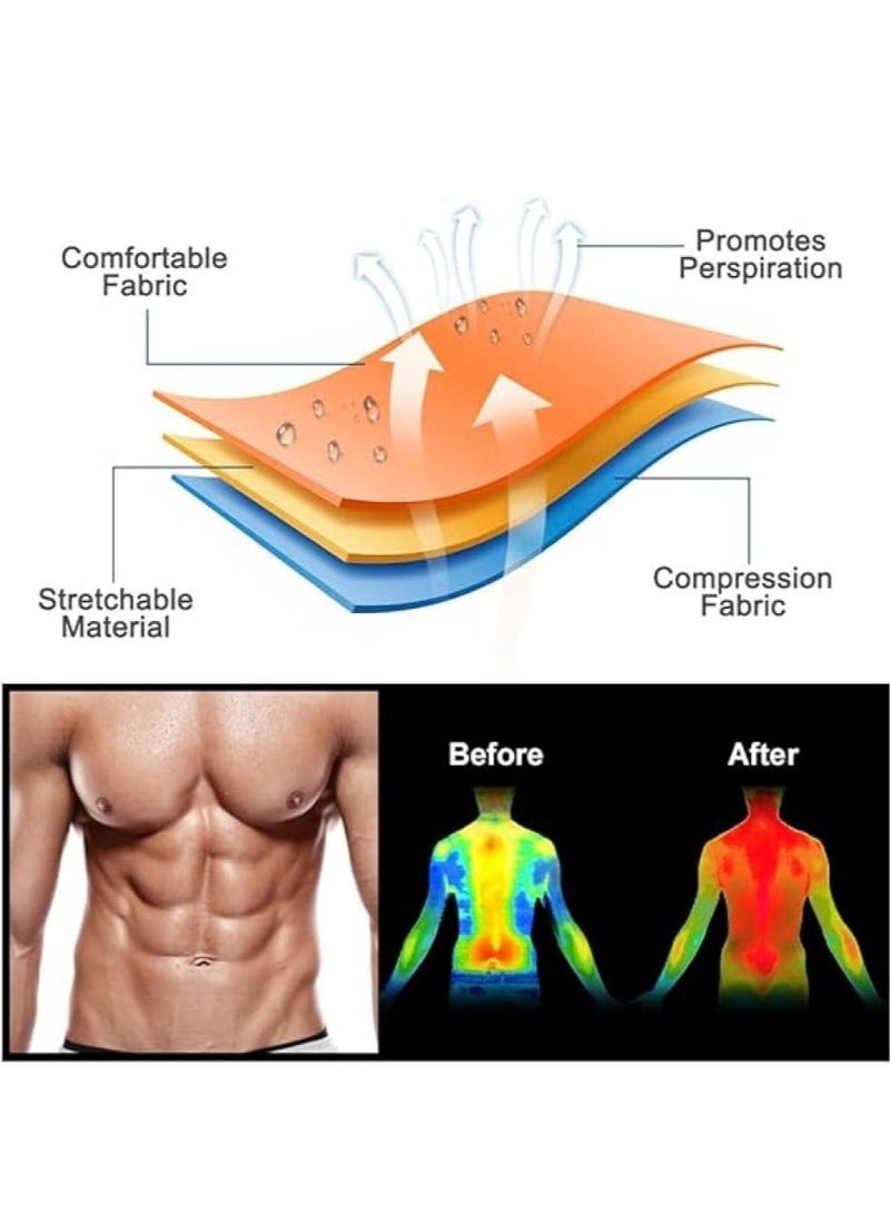 رات سو بدلة ساونا للرجال لتعرق - قميص مدرب الخصر - سترة ضغط للرجال - ملابس رياضية للصالة الرياضية - معزز التعرق - سترة قصيرة الأكمام - مشكل الجسم لفقدان الوزن - للرياضة والتدريب - Image 3