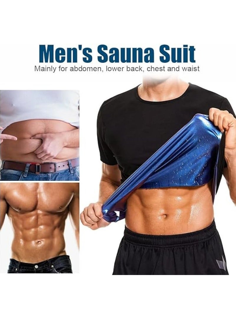 رات سو بدلة ساونا للرجال لتعرق - قميص مدرب الخصر - سترة ضغط للرجال - ملابس رياضية للصالة الرياضية - معزز التعرق - سترة قصيرة الأكمام - مشكل الجسم لفقدان الوزن - للرياضة والتدريب - Image 4