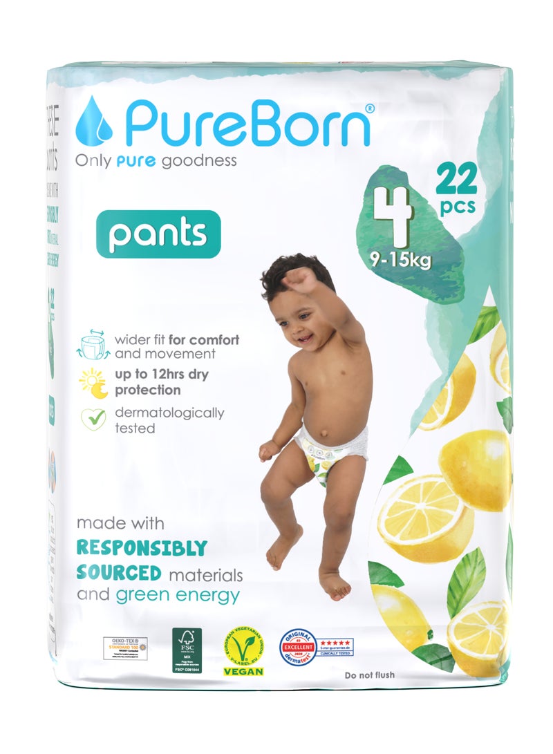 PureBorn حفاضات بولو أب حجم 4 - 22 قطعة - Image 1