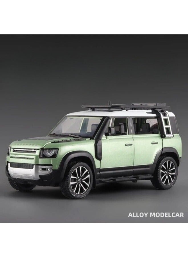 حديقة الألعاب نموذج سيارة من سبائك معدنية بمقياس 1:24 مع 6 أبواب قابلة للفتح وأضواء وموسيقى، مركبة مصبوبة قابلة للتجميع، نموذج عرض هدية للمراهقين وعشاق السيارات باللون الأخضر - Image 3