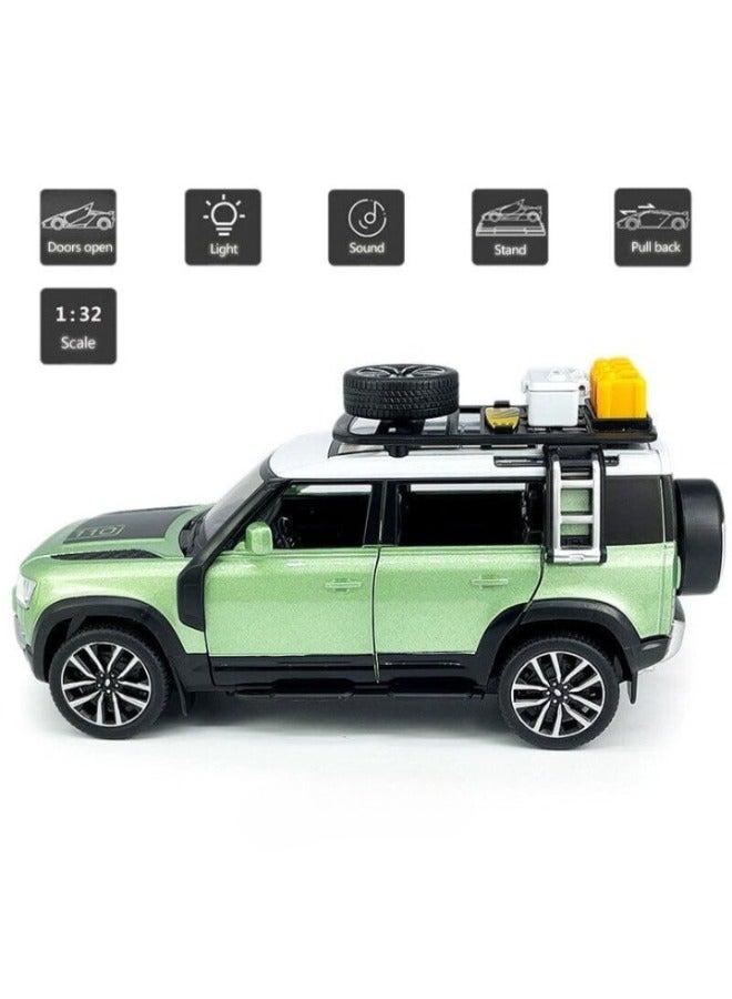 حديقة الألعاب نموذج سيارة من سبائك معدنية بمقياس 1:24 مع 6 أبواب قابلة للفتح وأضواء وموسيقى، مركبة مصبوبة قابلة للتجميع، نموذج عرض هدية للمراهقين وعشاق السيارات باللون الأخضر - Image 4