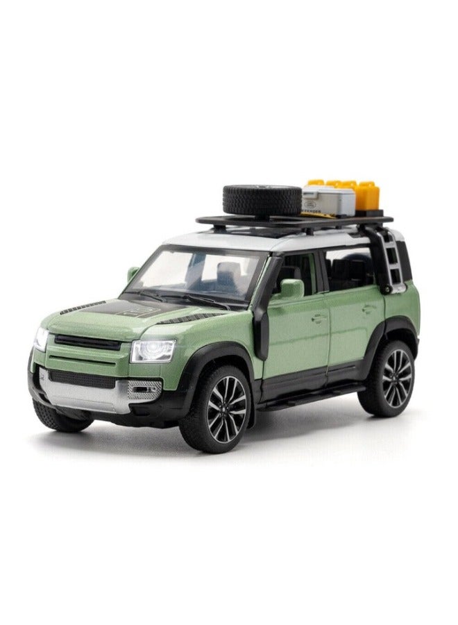 حديقة الألعاب نموذج سيارة من سبائك معدنية بمقياس 1:24 مع 6 أبواب قابلة للفتح وأضواء وموسيقى، مركبة مصبوبة قابلة للتجميع، نموذج عرض هدية للمراهقين وعشاق السيارات باللون الأخضر - Image 1