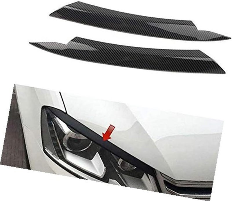 QASULER Carbon Fiber Headlight Eyelid Trim for VW Passat B7 - Image 1