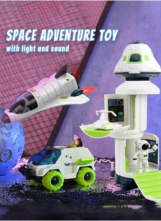Garlo - 4-in-1 Space Toy Set: Space Shuttle, Space Capsule, Space Rover, Space Station, 3 Astronauts Figure, , Spaceship Rocket Toys for Any Interstellar Mission Adventure (4-in-1) - Image 1