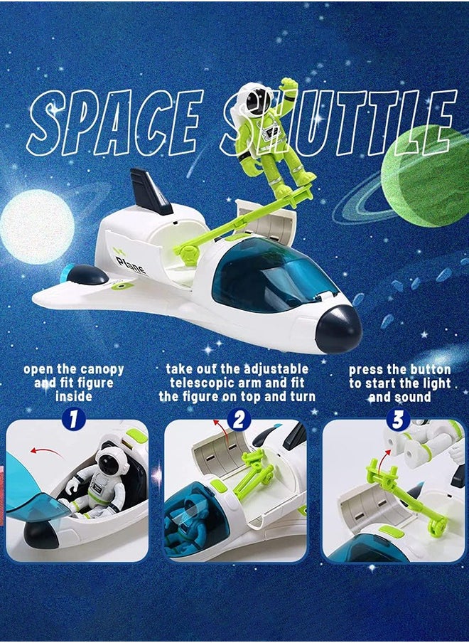 Garlo - 4-in-1 Space Toy Set: Space Shuttle, Space Capsule, Space Rover, Space Station, 3 Astronauts Figure, , Spaceship Rocket Toys for Any Interstellar Mission Adventure (4-in-1) - Image 1