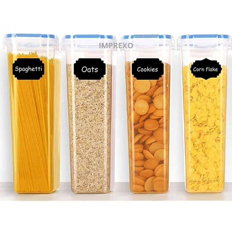 IMPREXO Air Tight Food Storage Containers Kitchen Containers For Storage Set Plastic Storage Box For Kitchen Airtight Containers Storage Jar Set For Kitchen Storage (Pack of 4, 2150 ML) - Image 5