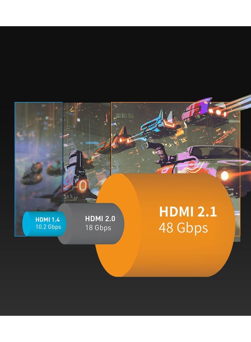 كابل HDMI 2.1 بدقة 8K بطول 20 متر – سرعة عالية 48 جيجابت/ثانية – يدعم 8K@60Hz و4K@240Hz وHDR10+ وeARC وDTS:X – مناسب للتلفزيون، الكمبيوتر، السماعات، والبث  - Image 5