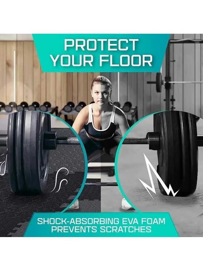 Loquat Gym Flooring Set - Interlocking EVA Soft Foam Floor Mat, Puzzle Rubber Tiles Protective Ground Surface Protection, Play Workout Exercise Mats Underlay Matting Sports Pool Home Fitness Garage - Image 5