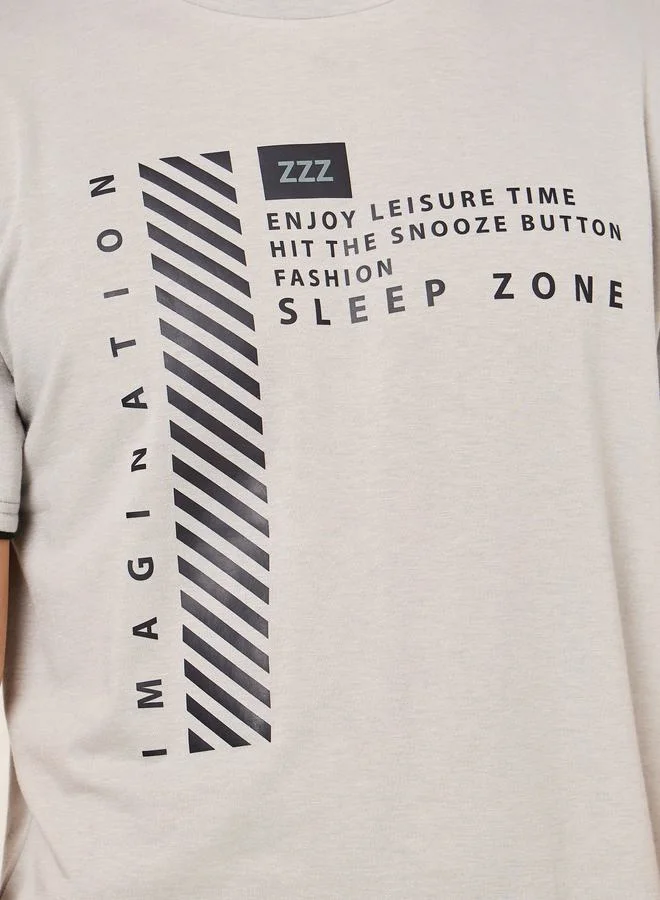 Styli Sleep Zone Graphic Print T-Shirt & Shorts Set