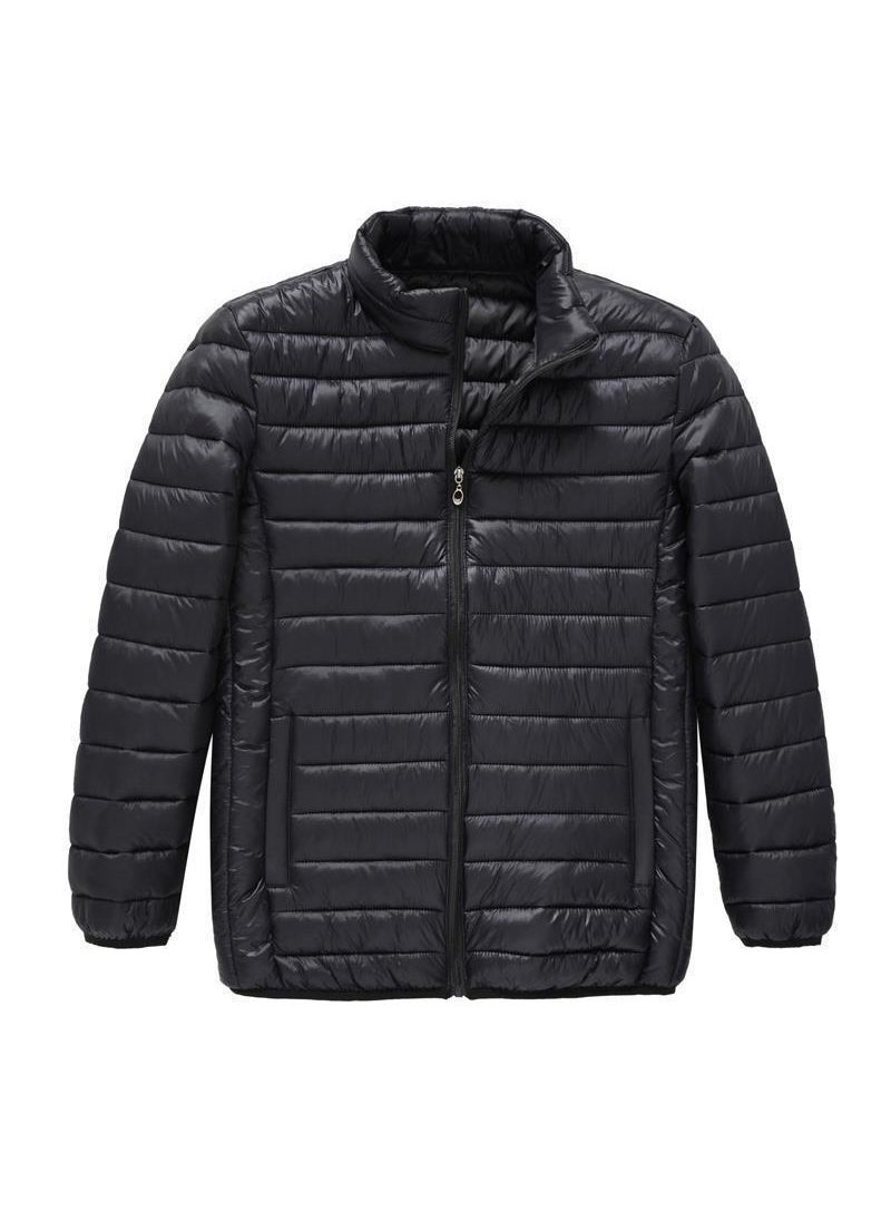 Generic - plus Size Lightweight Thin Cotton Jacket Thickened Large Mens Clothing Autumn Fat Person Special Large Size Slimming Coat Black - Image 1