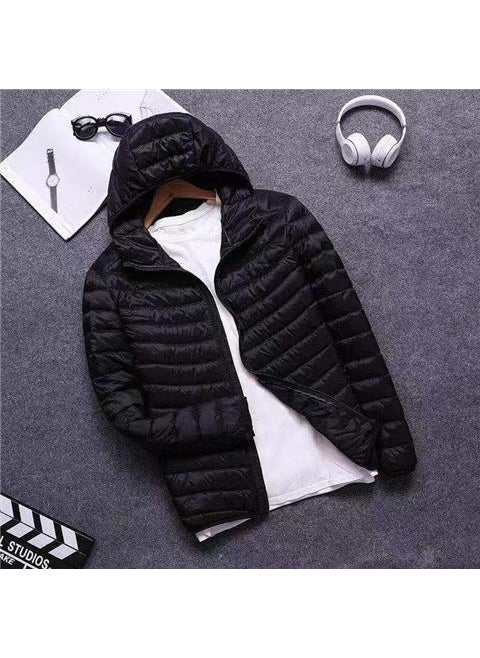 Generic - plus Size Lightweight Thin Cotton Jacket Thickened Large Mens Clothing Autumn Fat Person Special Large Size Slimming Coat Black - Image 1