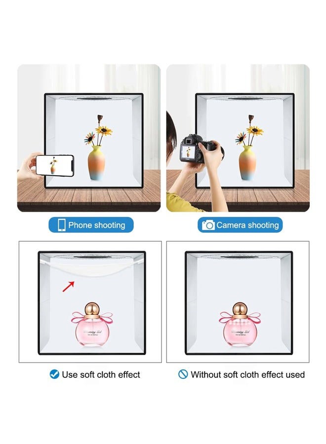 PULUZ صندوق استوديو الصور، 40 سم صندوق ضوء قابل للطي مع حلقة ضوء LED استوديو تصوير محمول مجموعة خيمة تصوير 12 خلفية ألوان صندوق ضوء USB للهواتف وكاميرات DSLR 16 × 16 بوصة - Image 5