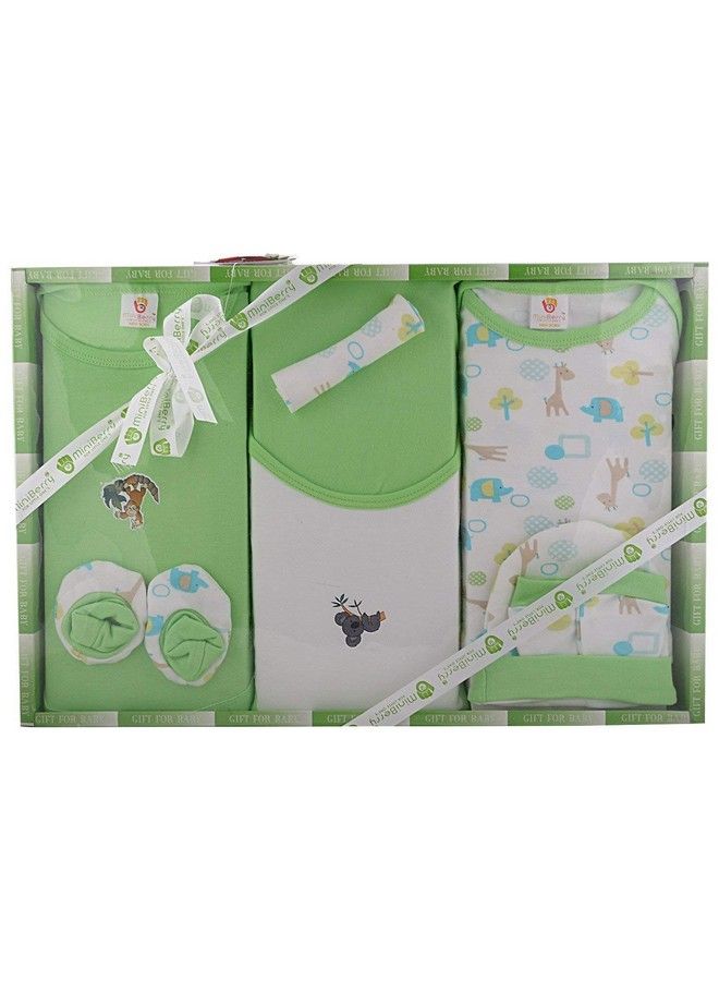 Mini Berry Miniberry New Born Baby Gift Set In Green Color 8 Pcs - Image 1