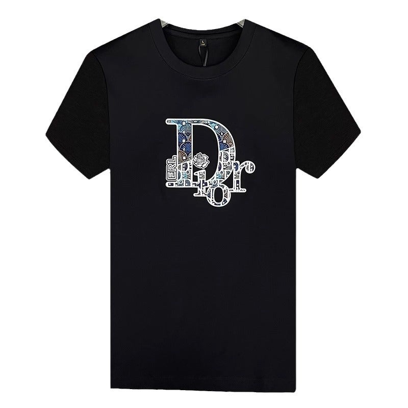 Summer New Cotton Short Sleeve Mens Tee Black  - Image 4