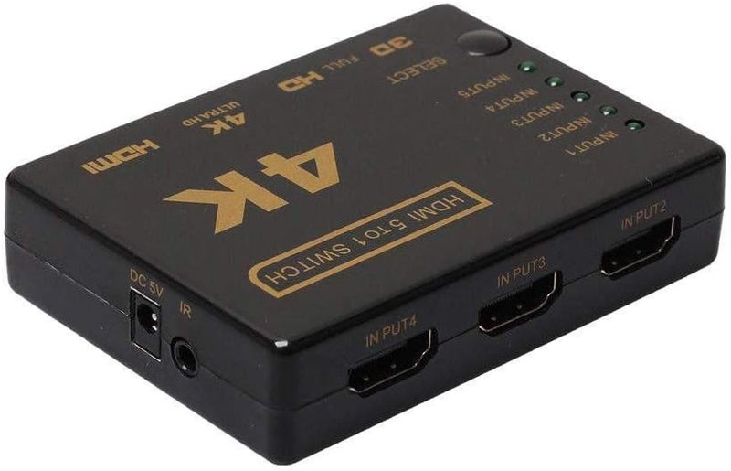 موزع HDMI بدقة 4K ذو 5 منافذ مع جهاز تحكم عن بعد بالأشعة تحت الحمراء لأجهزة HD بدقة 1080 بكسل - Image 5