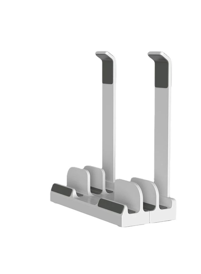 BURAQ Dual-Purpose Laptop Vertical Stand Storage Rack Desktop Heightening Cooling Base(White)  - Image 1