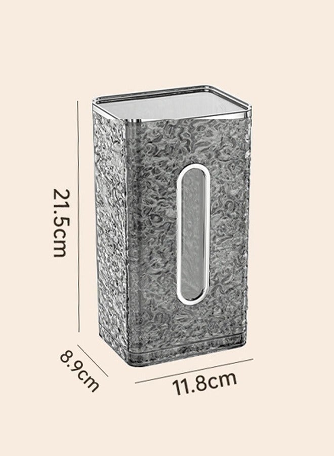 إتش كيو جيمنغ حامل مناديل حائطي، موزع منظم ورق بنمط جليدي، صندوق مناديل بلاستيكي بدون ثقوب، صندوق تخزين كبير للمناديل للمطبخ والحمام والمنزل والمكتب - Image 2