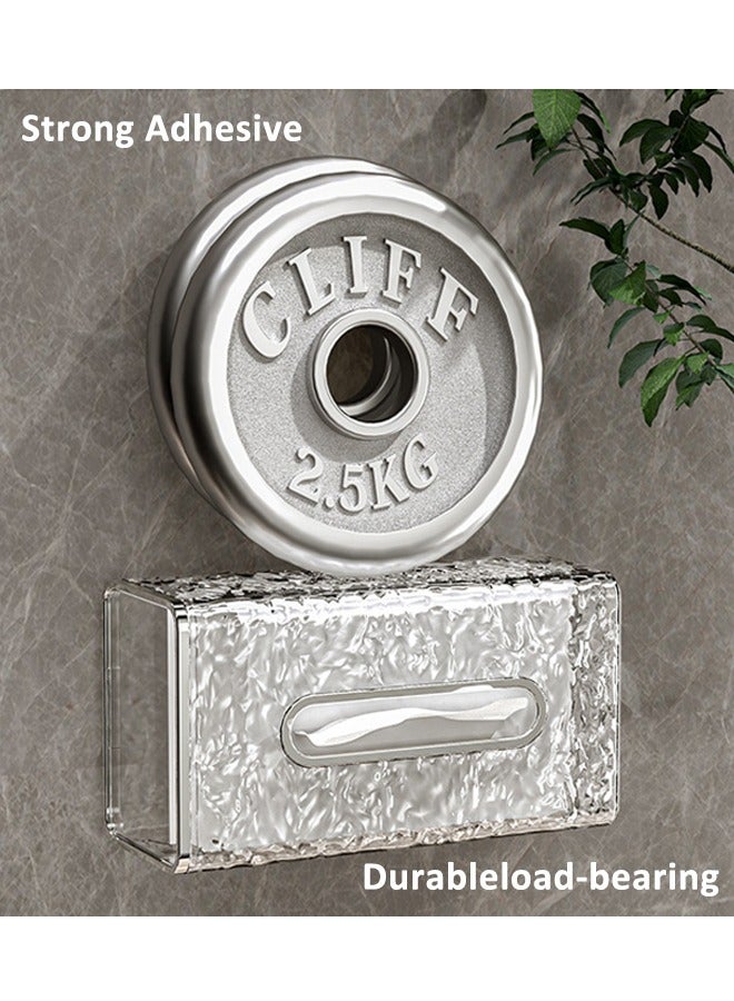 إتش كيو جيمنغ حامل مناديل حائطي، موزع منظم ورق بنمط جليدي، صندوق مناديل بلاستيكي بدون ثقوب، صندوق تخزين كبير للمناديل للمطبخ والحمام والمنزل والمكتب - Image 4