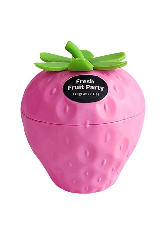 Generic Scented Gel Air Freshener, Super Cute Strawberry Shaped Gift, Made from Natural Plant Essential Oils, Ideal for Living Rooms, Offices, Closets, Cars, Toilets and Bathrooms (Strawberry Flavour) - 120g  - Image 1