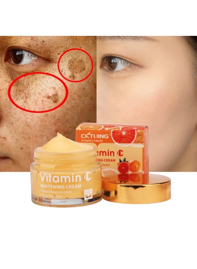 CKTUING Vitamin C Whitening Face Cream 50g – Anti-Wrinkle, Dark Spot Corrector, Deep Moisturizing & Brightening Cream for Even Tone, Firming & Smooth for All Skin Type - Image 3