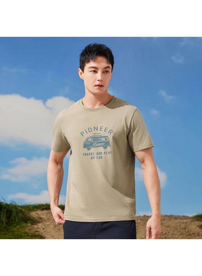 Cotton】summer Men's Trendy Letter Print Short Sleeve T-shirt - Youthful Casual Top - Image 5