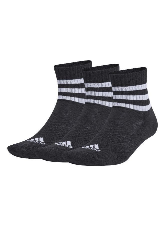 Adidas adidas 3 stripes cushioned sportswear mid cut pair pack unisex ankle socks  - Image 1