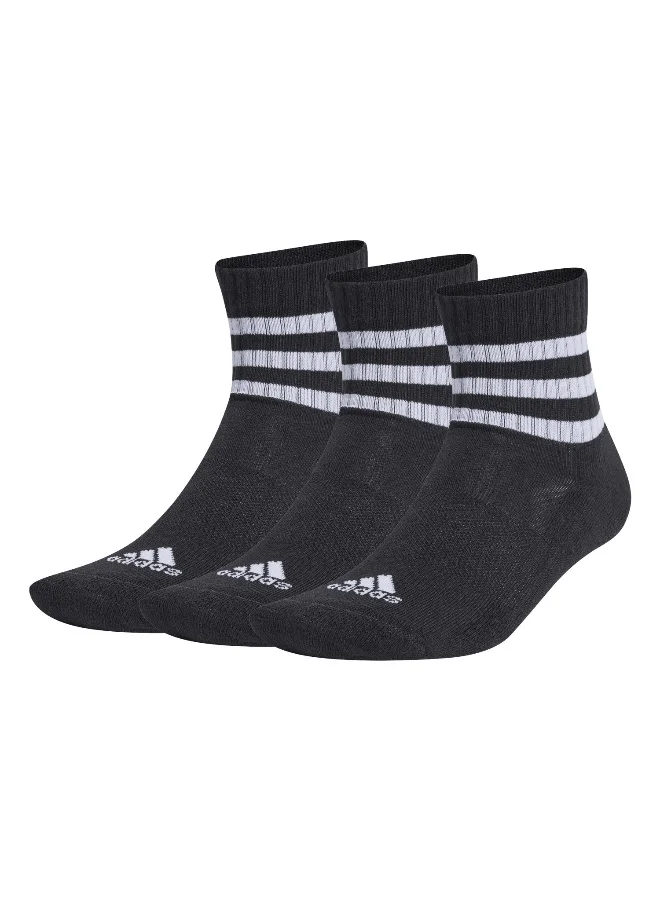 اديداس Adidas 3S C Spw Mid 3P Black Training Socks For Unisex 10K - 11.5K