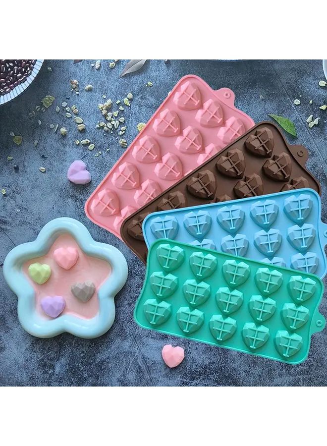 Light Green Love Diamond Chocolate Mold High Temperature Resistant Easy Demold - Image 1