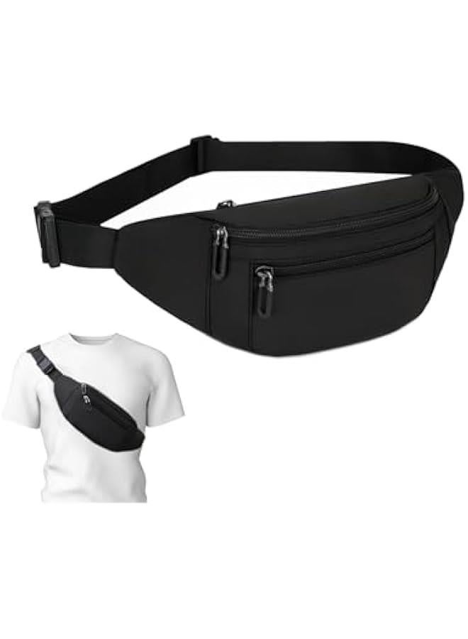 هوكور شنطة كروس فاني من بورتالوف مع 3 جيوب بسحاب، شنطة حزام للسفر والمشي والجري والمشي لمسافات طويلة وركوب الدراجات، سهلة الحمل، محفظة - Image 1