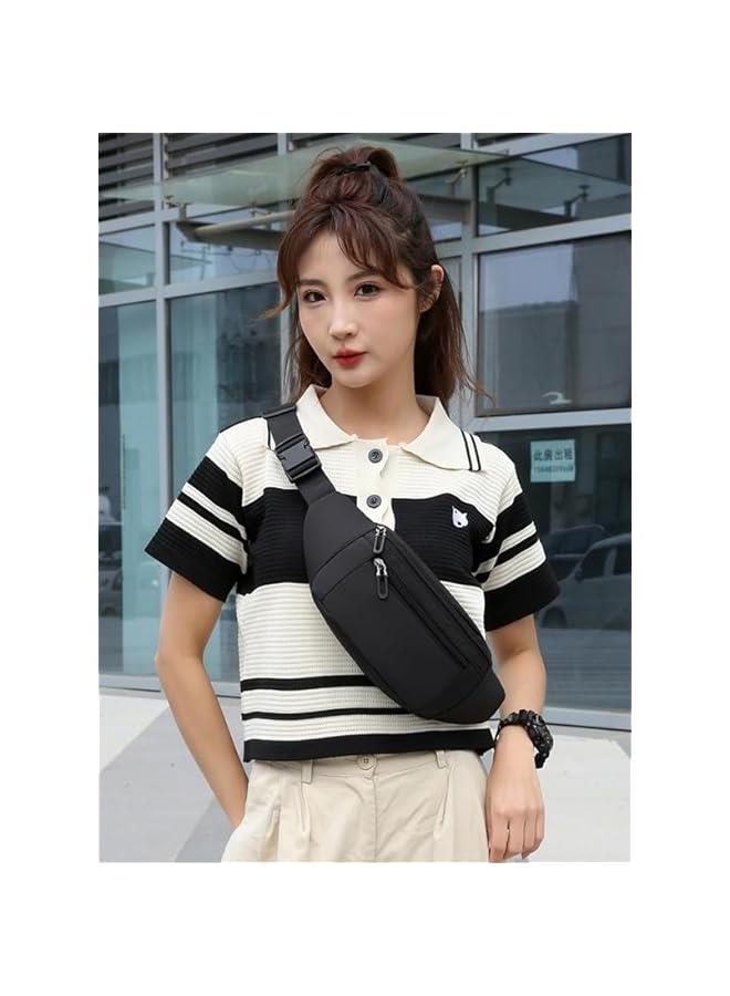 هوكور شنطة كروس فاني من بورتالوف مع 3 جيوب بسحاب، شنطة حزام للسفر والمشي والجري والمشي لمسافات طويلة وركوب الدراجات، سهلة الحمل، محفظة - Image 4