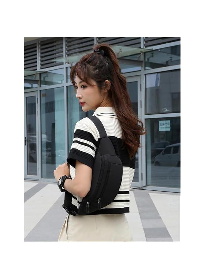 هوكور شنطة كروس فاني من بورتالوف مع 3 جيوب بسحاب، شنطة حزام للسفر والمشي والجري والمشي لمسافات طويلة وركوب الدراجات، سهلة الحمل، محفظة - Image 5