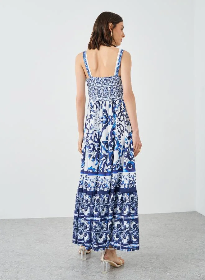 Take Two Take Two All-Over Print Strappy A-Line Maxi Dress