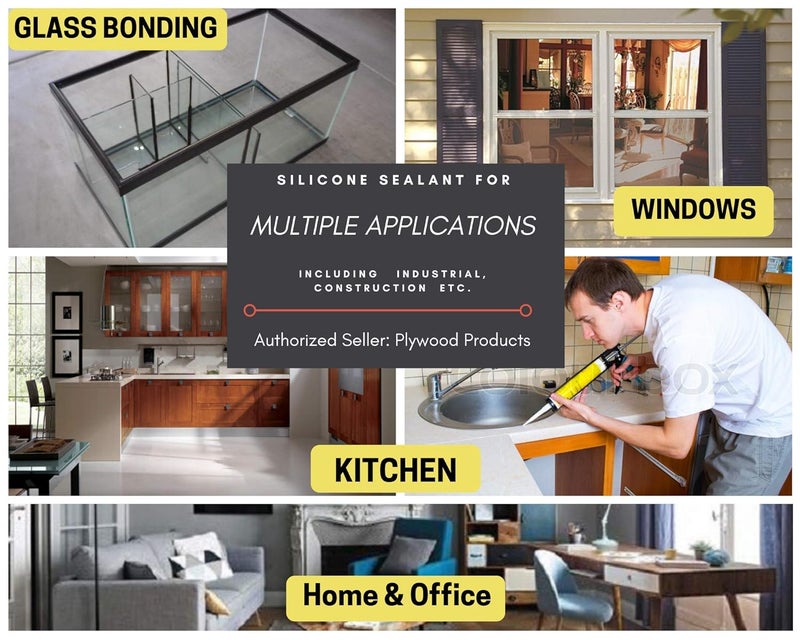 WACKER - Professional Silicone Sealant Gun Applicator With GP Premium Sealant For Bonding, Gap Filling & Repair (5 Pcs - Clear) - Image 2