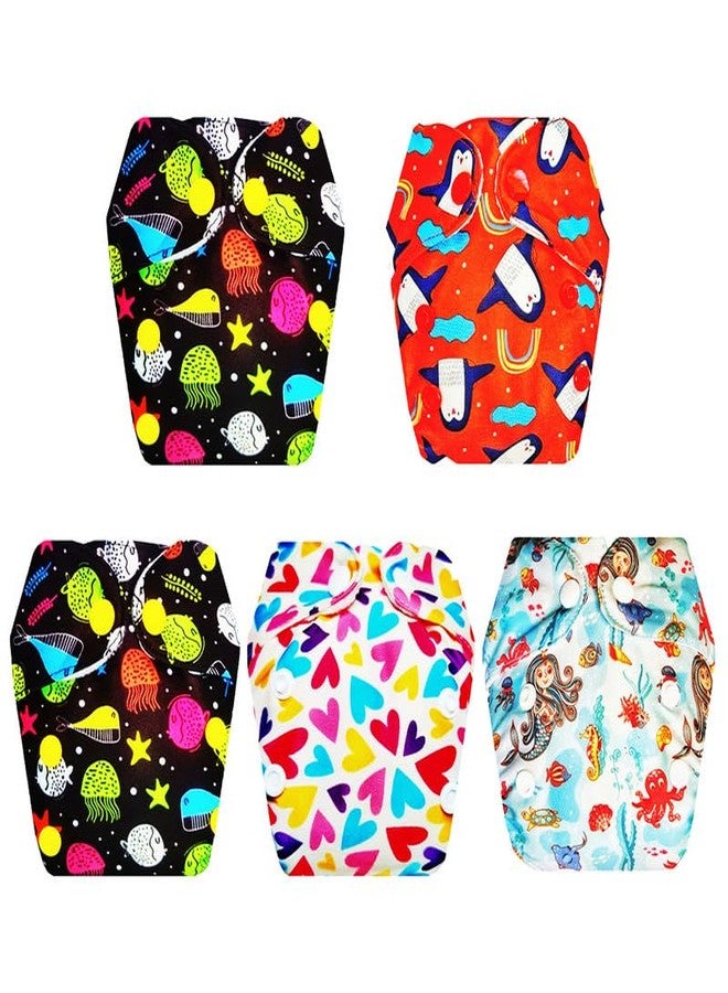 Dumbledo Premium Newborn Cloth Diaper with Integrated Insert (Pack of 5) | Dry Feel and Comfortable | Leakproof | Travel Friendly | Ideal for Toddlers | 0 - 4 Months | Unisex Baby - Image 1