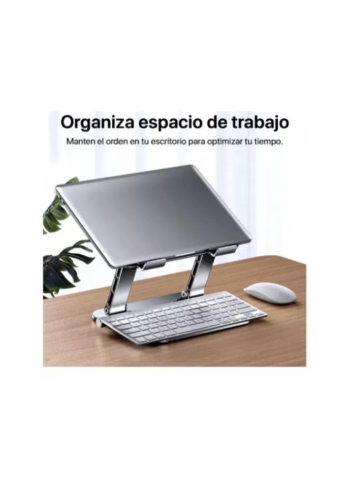 Generic Adjustable Aluminum Laptop Stand | Foldable & Lightweight | 10"-17" Laptops | Silver  - Image 5