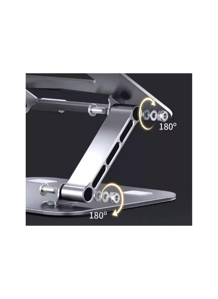 Generic Adjustable Aluminum Laptop Stand | Foldable & Lightweight | 10"-17" Laptops | Silver  - Image 4