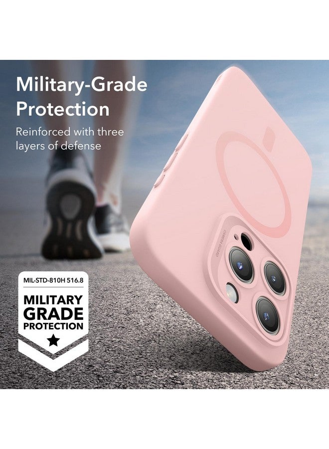ESR ESR for iPhone 15 Pro Case with MagSafe, Supports Magnetic Charging, Slim Liquid Silicone Case, Shock Absorbing, Screen and Camera Protection, Cloud Series, Pink  - Image 3