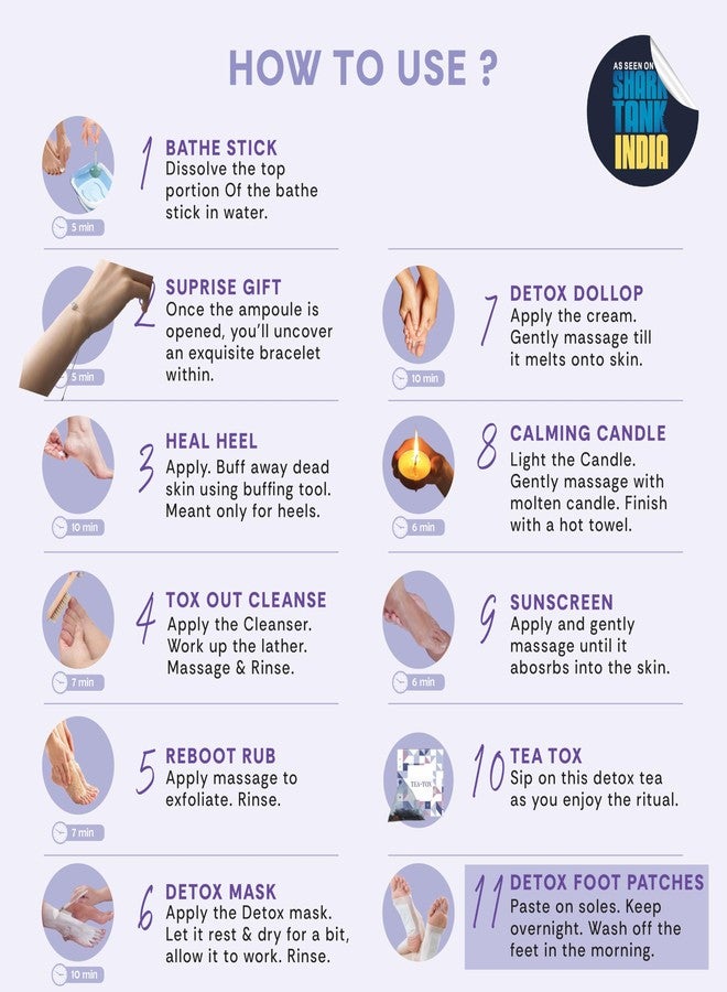 Mintree Tox Detox Manicure-Pedicure Kit (Lavender) - Complete Home Spa Pampering for Hands & Feet | Deep cleanse manicure pedicure | Natural manicure pedicure kit | Rejuvenate & Relax Your Hands & Feet with a Luxurious Detox - Image 5