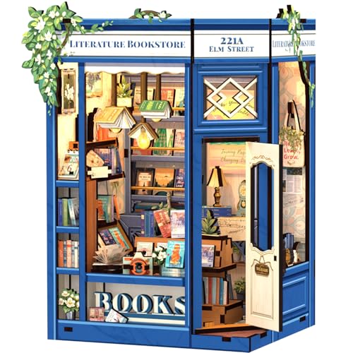 CUTEBEE Book Nook Kit DIY Miniature House Dollhouse Kit for Adults and Teens Booknook Tiny House Bookshelf Decor 3D Wooden Puzzle Gifts for Family Friends Literature Bookstore - Image 1