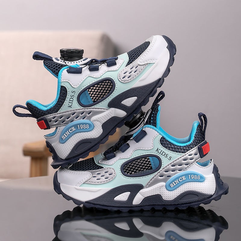 Boys And Girls Sports Shoes Summer Breathable Frame Shoes Button Shoes Non-Slip Wear-Resistant Breathable Lightweight Children'S Shoes - Image 3