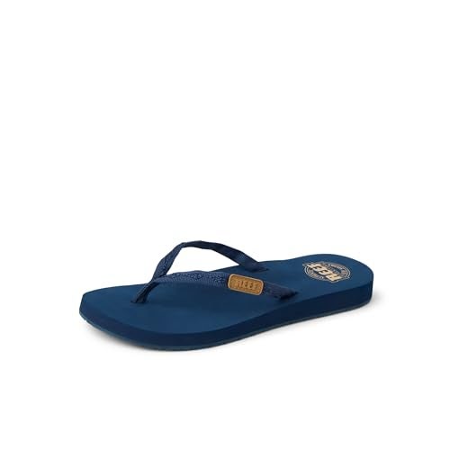 Reef Ginger Womens Beach Flip Flop, Soft Woven Strap Made From 100% Recycled PET, Navy, 10 - Image 1