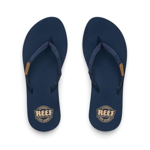 Reef Ginger Womens Beach Flip Flop, Soft Woven Strap Made From 100% Recycled PET, Navy, 10 - Image 5