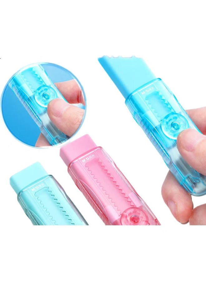 M.G ممحاة شفافة من M&G على شكل آيس كريم، منخفضة البقايا، أقل فوضى، ذات قفل ذاتي، نواة قابلة للتبديل، ممحاة دفع 1 قطعة، زرقاء Axpq4223 - Image 3