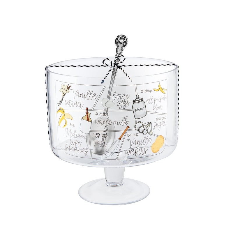 Mud Pie Banana Pudding Recipe Bowl Set dish 7 34 x 8 dia  spoon 6 CLEAR