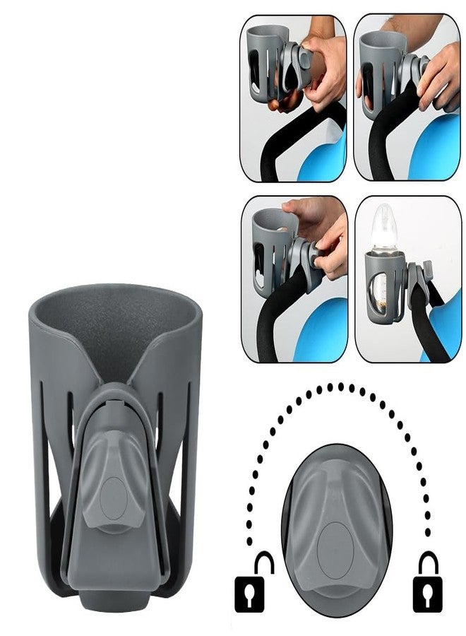 Digital Nc Knee Walker Cup Holder. A Solid Super Secure Fit. 360 Degrees Rotatable. Anti-Shake Spill Resistant. (Gray) - Image 5