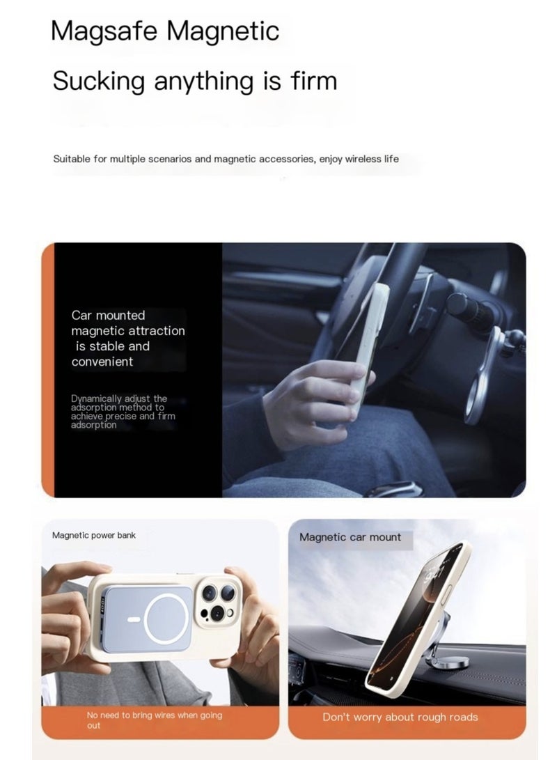 iPhone  Magsafe Case, Multi-Purpose Invisible Stand, Liquid Silicone, Drop & Water Resistant, White - Image 2