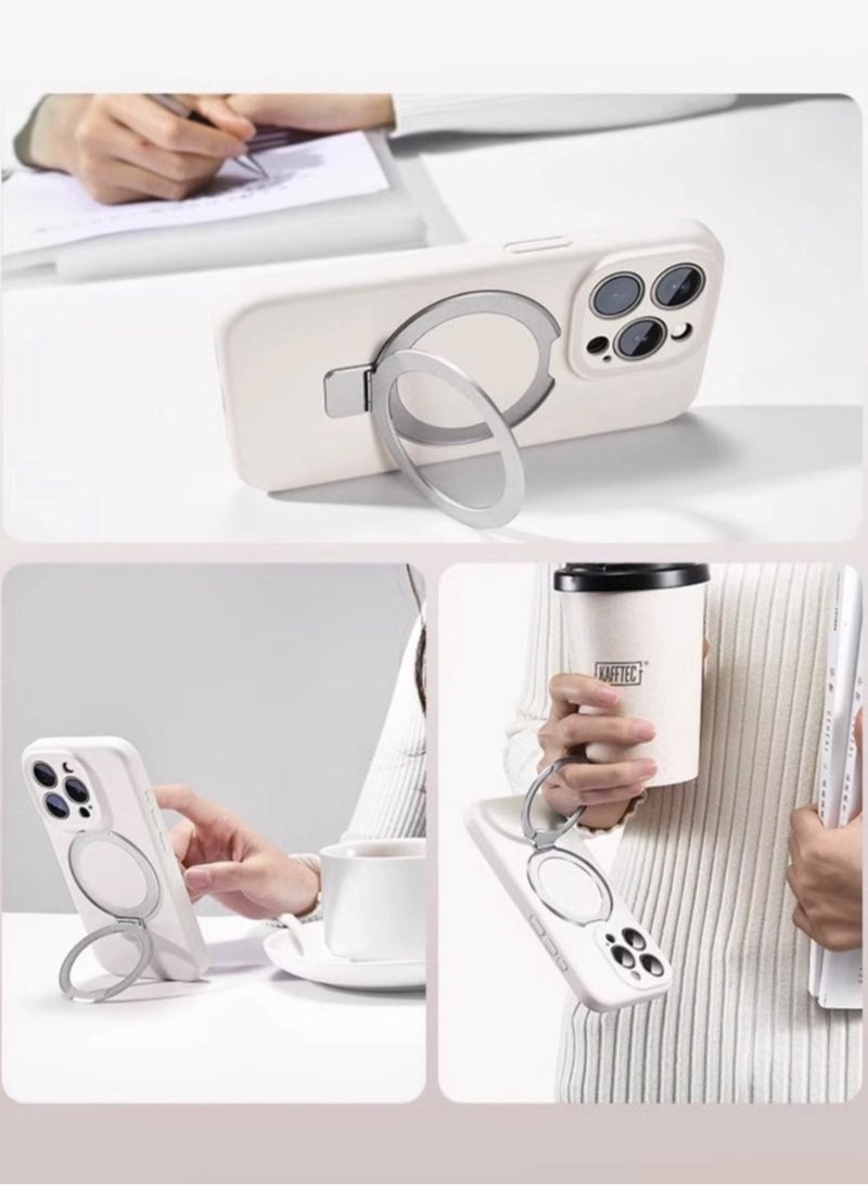 iPhone  Magsafe Case, Multi-Purpose Invisible Stand, Liquid Silicone, Drop & Water Resistant, White - Image 3